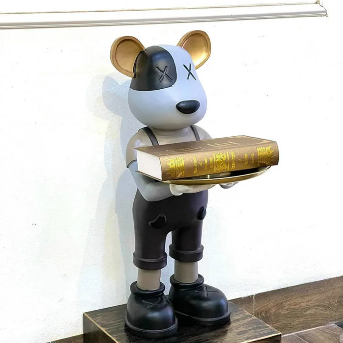 Tượng khay để đồ hình gấu BEARBRICK trang trí phòng khách TU033 | Nội Thất Hữu Bằng