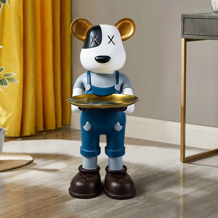 Tượng khay để đồ hình gấu BEARBRICK trang trí phòng khách TU033 | Nội Thất Hữu Bằng