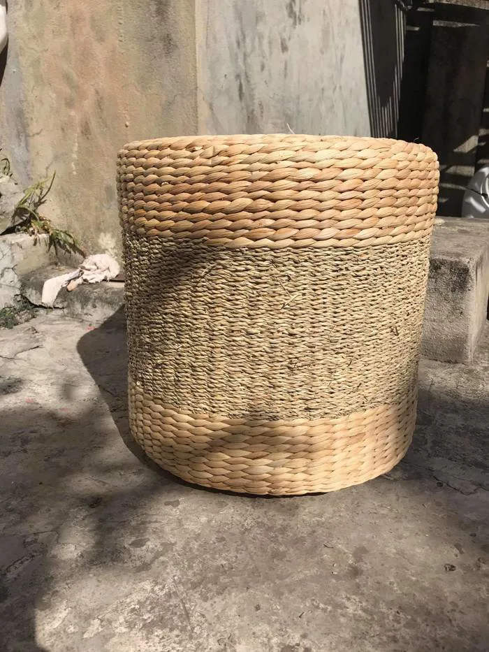 Ghế đôn tròn Decor - Ghế đôn lục bình mix cói D40xH40