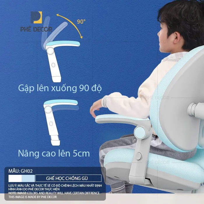 Ghế học chống gù - điều chỉnh độ cao cho bé - GH02