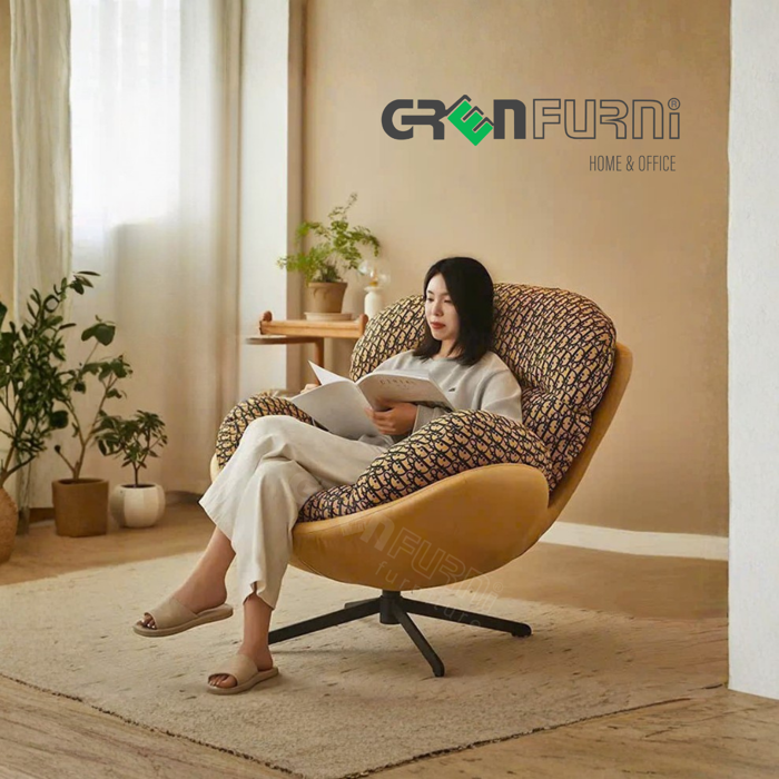 Ghế Lười To Chân Sắt Tĩnh Điện Greenfurni GR-TOFU03 - Nội Thất Greenfurni