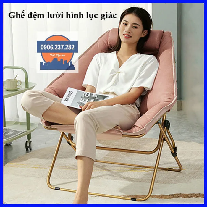 Ghế lười gấp gọn KÈM GỐI đệm êm, ghế sofa lười ngồi đọc sách,xem phim, ghế  thư giãn ngồi ban công, ghế lười decor phòng | Lazada Việt Nam