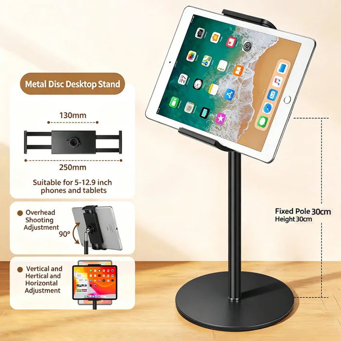 Giá đỡ điện thoại máy tính để bàn & máy tính bảng Cực kim loại cố định, Giá  đỡ đa năng cho điện thoại / iPad 4-12.9 