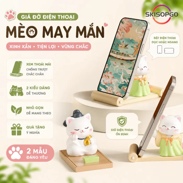 Giá Đỡ Điện Thoại Kệ Đỡ Ipad Tablet Để Bàn Hình Mèo Dễ Thương Trang Trí Bàn  Học