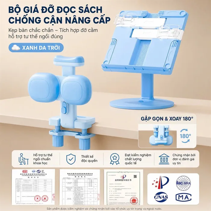 Bộ giá đỡ đọc sách chống cận cao cấp - Tokidoki - Hạnh phúc nhỏ bé bắt đầu  từ đây
