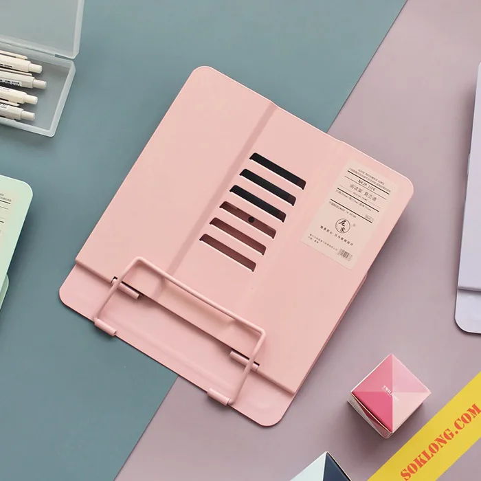 Giá đỡ, kẹp sách kim loại Pastel chống cận thị, trang trí bàn học K30 – Sổ  Klong