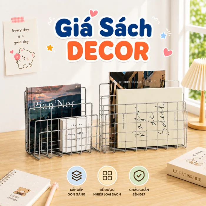 Giá Để Sách Mini Dạng Lưới, Kệ Sách Decor Để Bàn Đựng Tạp Chí,Tài Liệu,  Trang Trí Bàn Học, Văn Phòng | Shopee Việt Nam