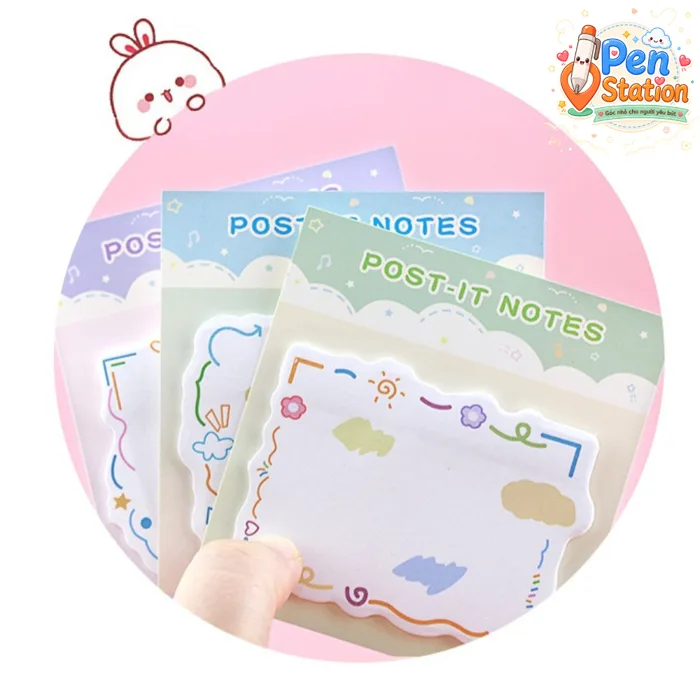 Giấy Note Khung Viền Dễ Thương - Cute Memo Pad Sticky Notes Trang Trí Học  Tập Văn Phòng Decor Sổ Tay