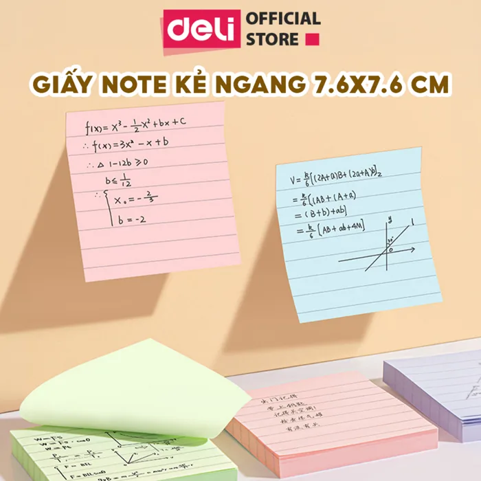 Giấy Note Ghi Chú 100 Tờ Giấy Nhớ Đánh Dấu Deli - Học Sinh Văn Phòng Dán  Lời Nhắc Vở Ghi Decor Góc Học
