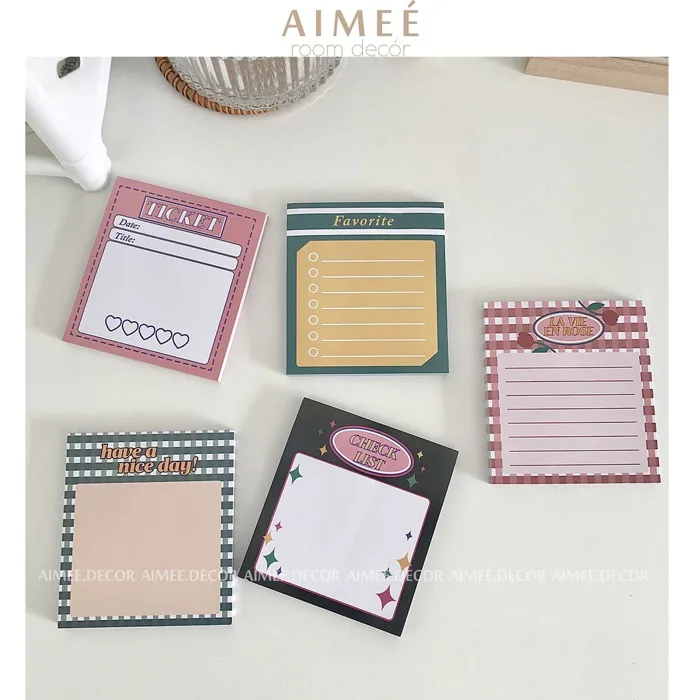 Tập 50 tờ giấy note, giấy ghi chú dễ thương phong cách retro Highteen No.1  - Aimee.decor | Shopee Việt Nam