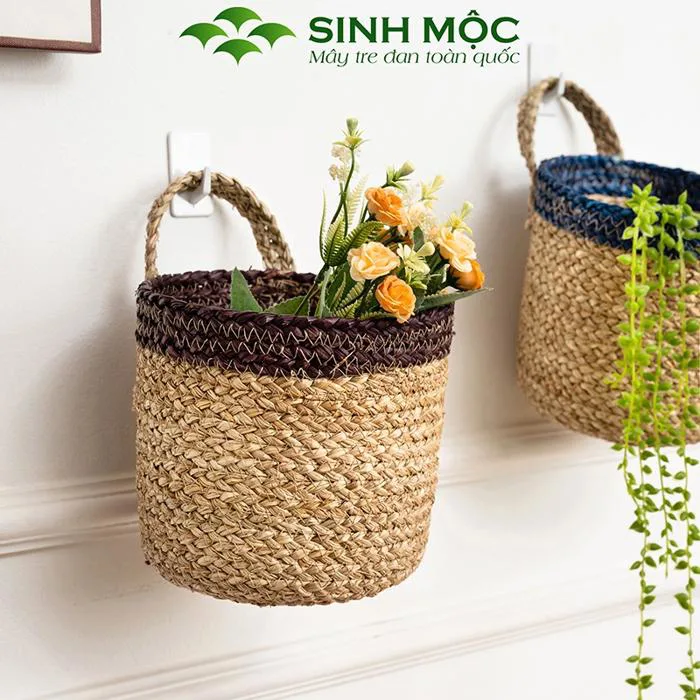 Giỏ cói, giỏ mây tre đan, giỏ cói trồng cây, Decor đựng đồ - M1005 Giỏ cói, giỏ mây tre đan, giỏ cói trồng cây, Decor đựng đồ - M1005