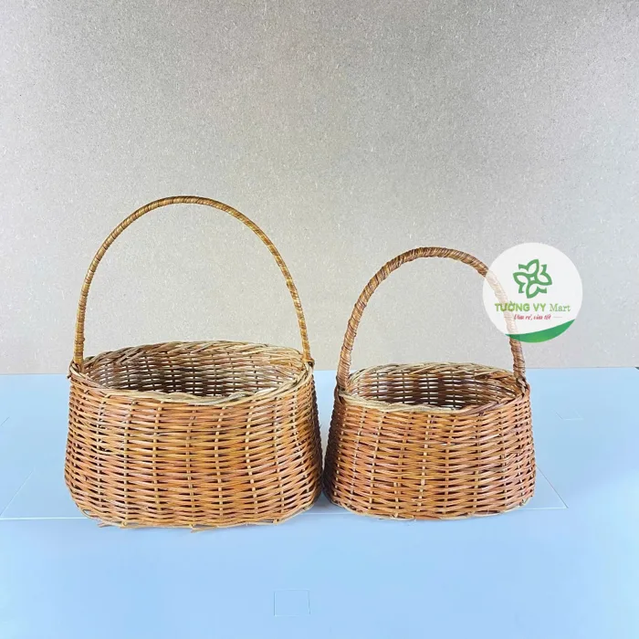 Giỏ mây nâu cắm hoa decor mây tre đan phụ kiện ngành hoa , giỏ quả Giỏ mây nâu cắm hoa decor mây tre đan phụ kiện ngành hoa , giỏ quả