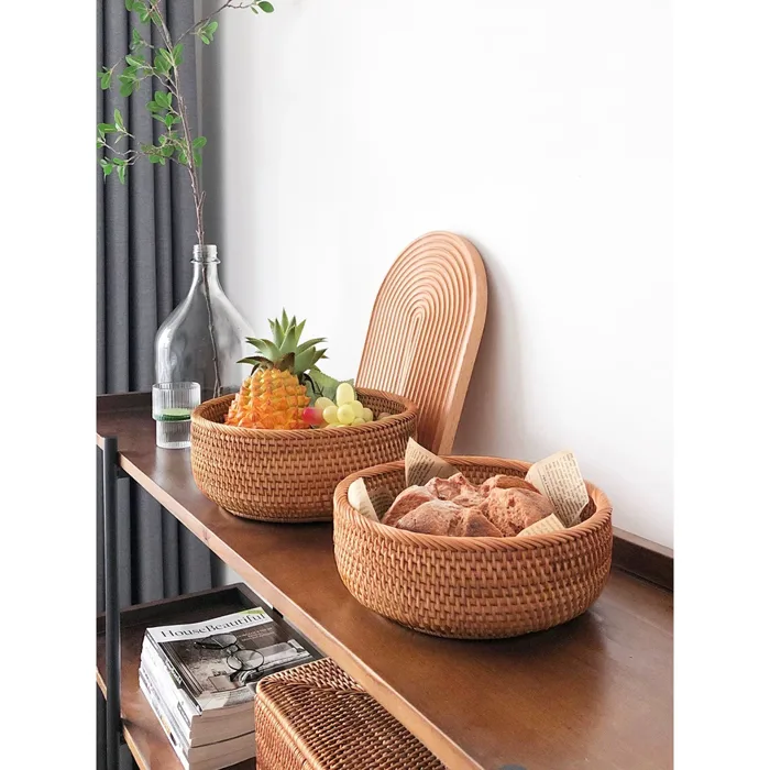 Rổ Mây Tròn Đựng Hoa Quả Giá Rẻ Có Sẵn Tại Cửa Hàng Vừng Decor. Rổ Mây Tròn Đựng Hoa Quả Giá Rẻ Có Sẵn Tại Cửa Hàng Vừng Decor.