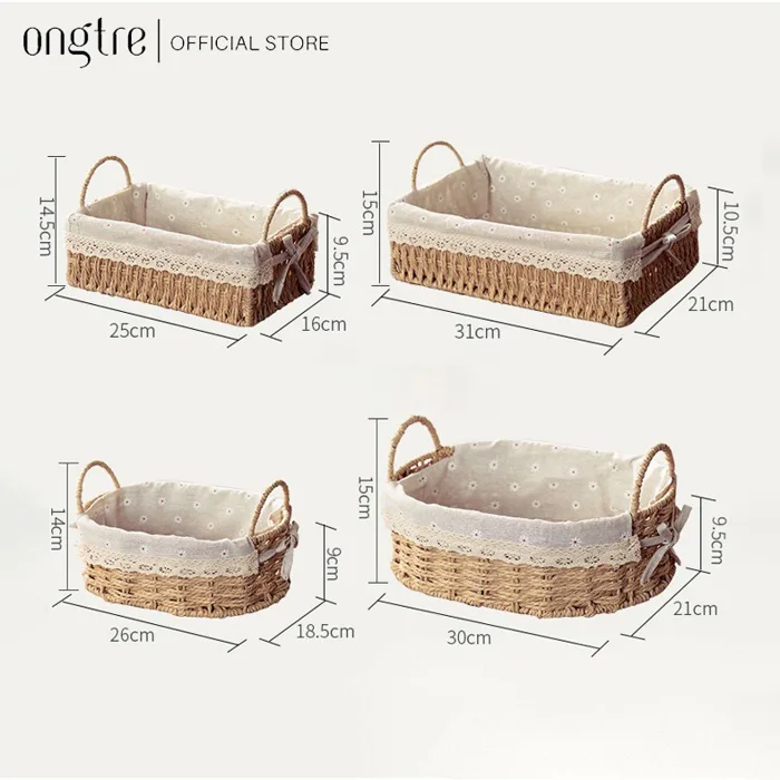 Giỏ mây lót vải có lót đựng đồ dùng nhỏ, giỏ picnic, decor phòng khách(Rổ cói có quai lót vải) - ONGTRE - ONGTRE Giỏ mây lót vải có lót đựng đồ dùng nhỏ, giỏ picnic, decor phòng khách(Rổ cói có quai lót vải) - ONGTRE - ONGTRE