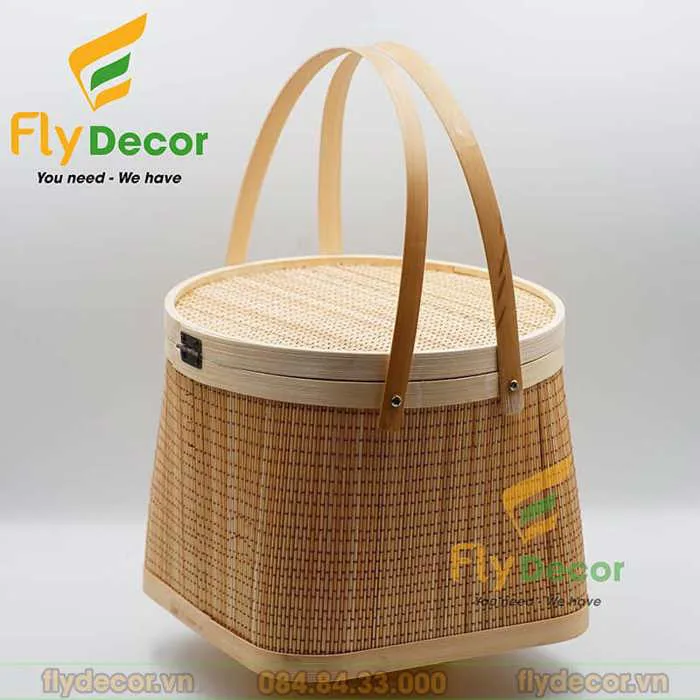 Giỏ mây tre có quai xách đựng đồ Picnic Fly Decor Giỏ mây tre có quai xách đựng đồ Picnic Fly Decor