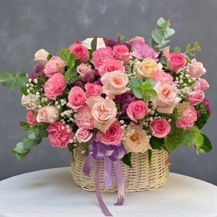 Giỏ hoa tươi - Áng Mây Hồng 8 - 28918 – PHG FLORAL& DECOR Giỏ hoa tươi - Áng Mây Hồng 8 - 28918 – PHG FLORAL& DECOR