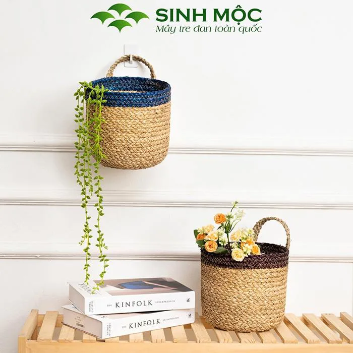 Giỏ cói, giỏ mây tre đan, giỏ cói trồng cây, Decor đựng đồ - M1005 Giỏ cói, giỏ mây tre đan, giỏ cói trồng cây, Decor đựng đồ - M1005