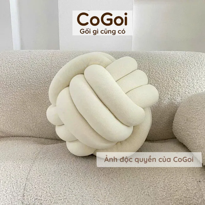 Gối decor, gối trang trí nhà cửa kiểu dáng bóng len thắt nút căng tròn mềm  mại phong cách Bắc Âu kích cỡ 28x28x28cm | Shopee Việt Nam