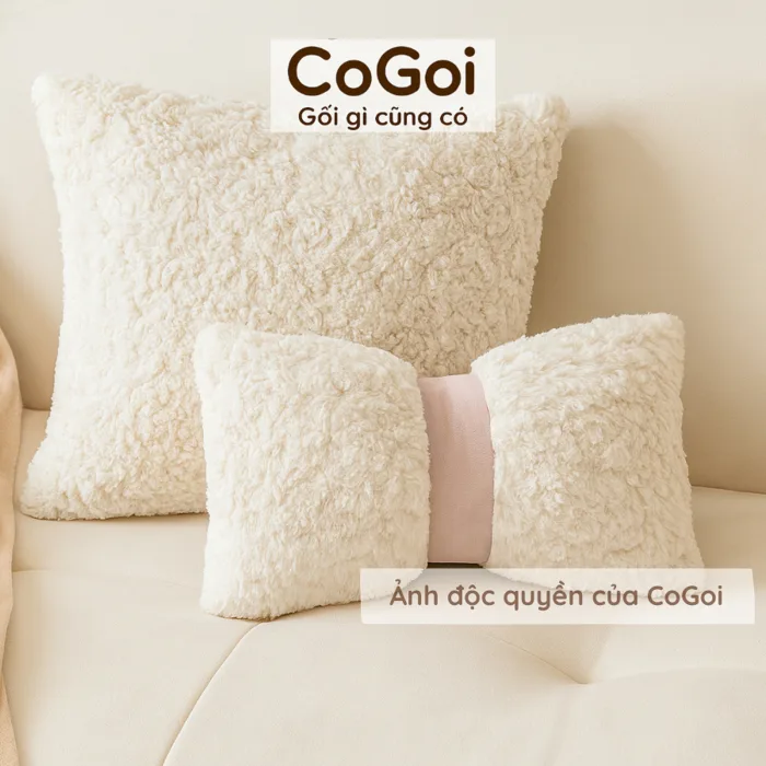 Gối tựa sofa, gối decor trang trí nhà cửa chất liệu lông cừu | Shopee Việt  Nam