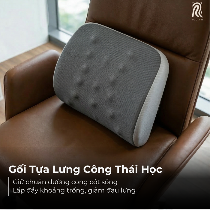 Gối tựa lưng văn phòng cao cấp - Giảm đau lưng, cải thiện tư thế