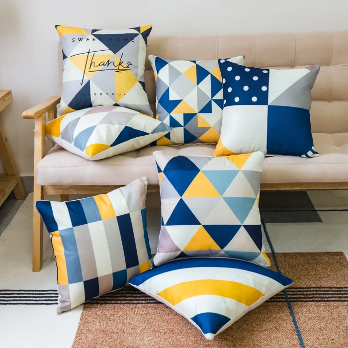 Gối tựa lưng Gối trang trí sofa Bố gai Họa tiết Hình Học Cao Cấp | Lazada  Việt Nam