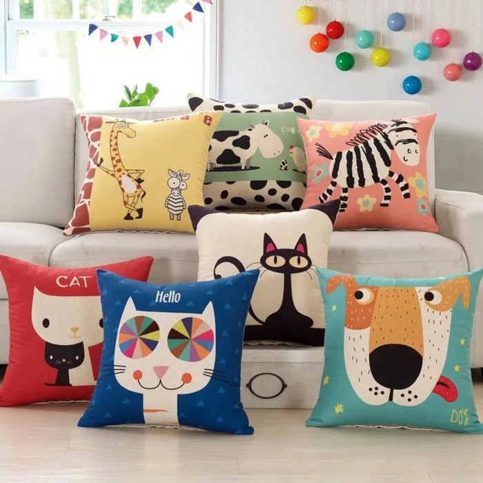 Gối tựa lưng trang trí vải Canvas - gối tựa lưng