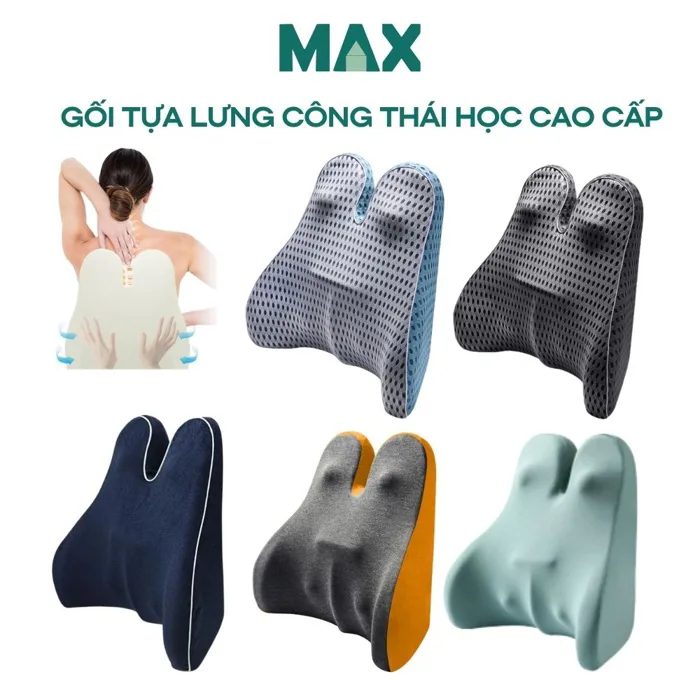 Gối tựa lưng công thái học cao cấp chuẩn form hỗ trợ cột sống và thắt lưng  | Shopee Việt Nam