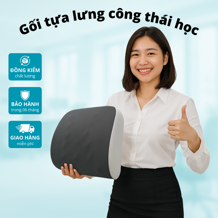Gối tựa lưng văn phòng cao cấp - Giảm đau lưng, cải thiện tư thế