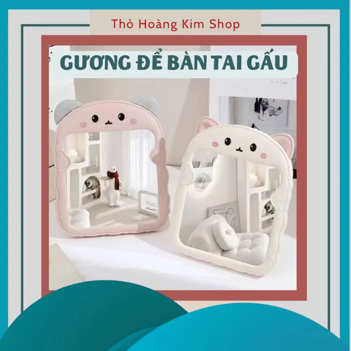 Gương để bàn trang điểm mini, dễ thương kute, Gương Decor Góc Trang Điểm Xinh Xắn,Gương Mini,Gương Trang Điểm Để Bàn