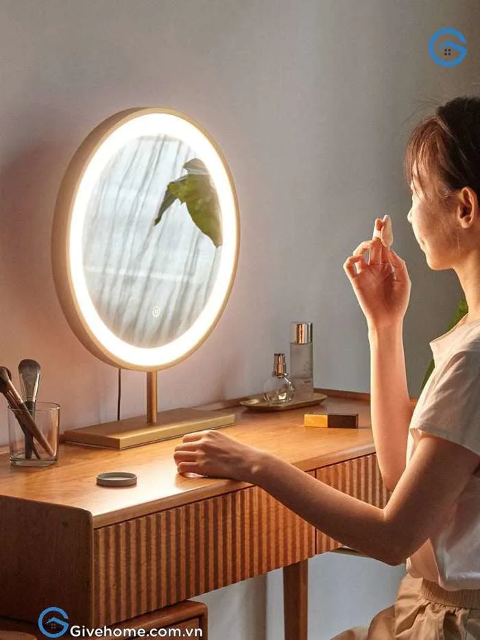 Gương trang điểm để bàn có đèn led hiện đại - Givehome