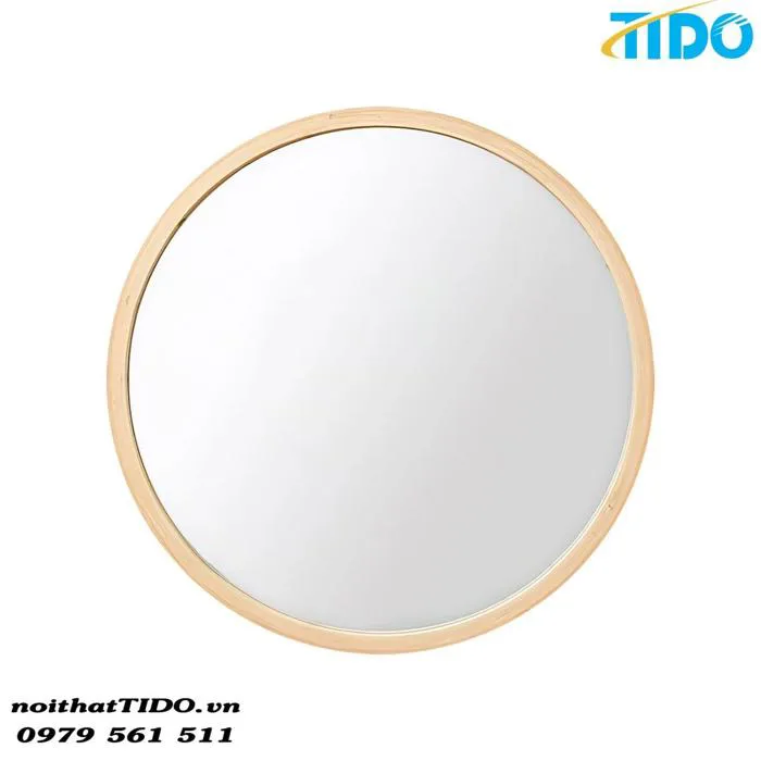 Gương Decor dáng tròn viền gỗ sồi TI-G09