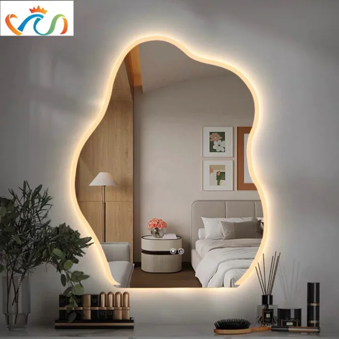 Gương decor hình hạt đậu led cảm ứng cách tràn viền - VUADECOR Nội thất &  Trang trí