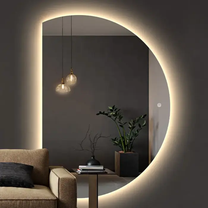 Gương đèn led, gương decor phòng khách thiết kế hiện đại