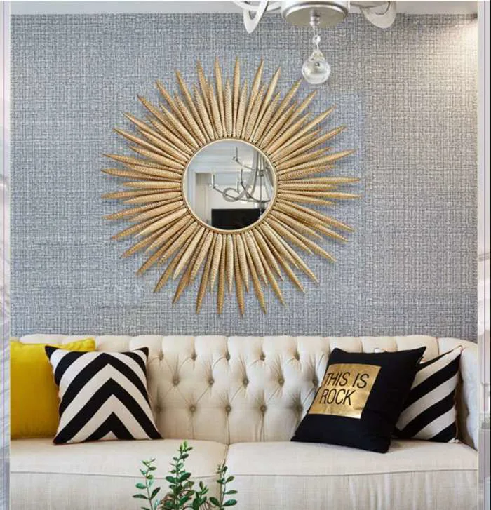 Mẫu Gương Decor Lấy Cảm Hứng Từ Mặt Trời Trang Trí Phòng Khách