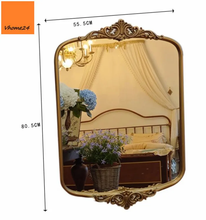 GƯƠNG DECOR PHÒNG VIỀN ĐỒNG CHỮ NHẬT HOA VĂN 2 ĐẦU GTR266 | Vhome24-Thế  giới gương soi online