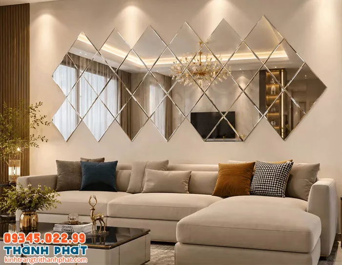 Gương dán tường phòng khách - 30 mẫu đẹp và sang trọng » Kính Trang Trí  Thành Phát
