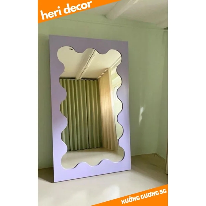 gương soi toàn thân gỗ lượn sóng decor gương soi toàn thân gỗ lượn sóng decor