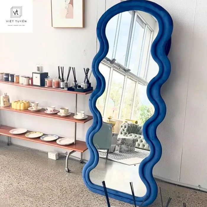 Gương Bọc Nỉ Toàn Thân Lượn Sóng Việt Tuyến, Decor phòng khách, phòng – Khung Tranh Việt Tuyến Gương Bọc Nỉ Toàn Thân Lượn Sóng Việt Tuyến, Decor phòng khách, phòng – Khung Tranh Việt Tuyến