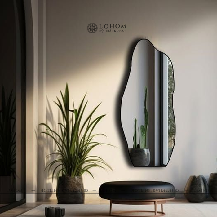Gương Soi Toàn Thân LOHOM - GSL 23, Dáng Lượn Sóng Khung Đen. – Nội Thất Lohom Gương Soi Toàn Thân LOHOM - GSL 23, Dáng Lượn Sóng Khung Đen. – Nội Thất Lohom