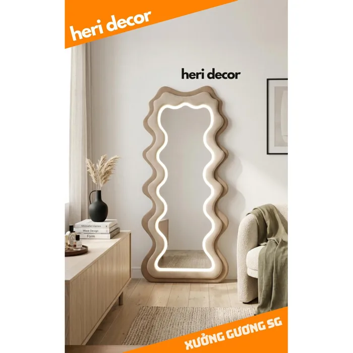 HCM] GƯƠNG LƯỢN SÓNG SOI TOÀN THÂN BỌC NỈ MẪU ĐỘC NHẤT | Shopee Việt Nam