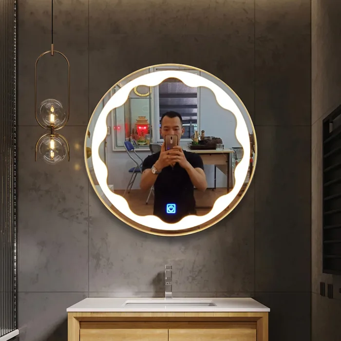 Gương đèn LED lượn sóng decor trang trí GC50 Gương đèn LED lượn sóng decor trang trí GC50