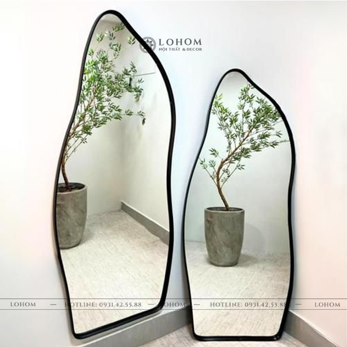 Gương Soi Toàn Thân LOHOM - GSL 23, Dáng Lượn Sóng Khung Đen. – Nội Thất Lohom Gương Soi Toàn Thân LOHOM - GSL 23, Dáng Lượn Sóng Khung Đen. – Nội Thất Lohom