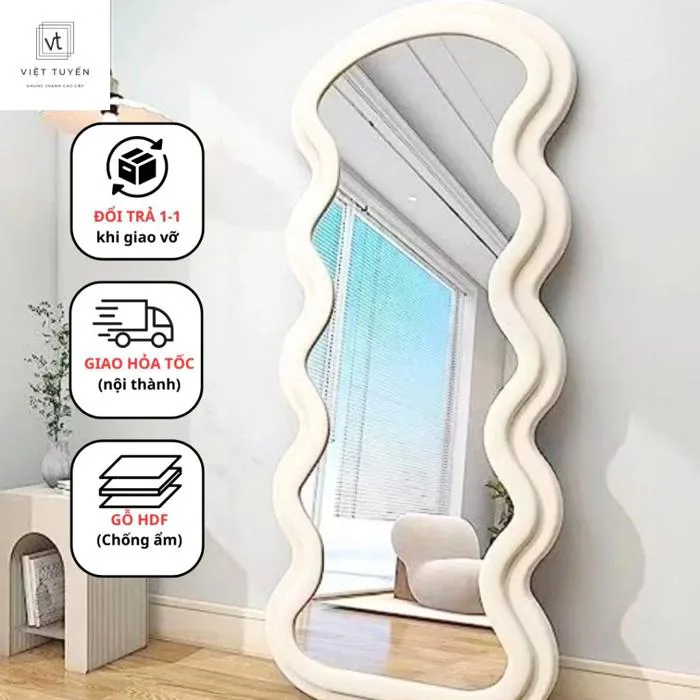 Gương Bọc Nỉ Toàn Thân Lượn Sóng Việt Tuyến, Decor phòng khách, phòng – Khung Tranh Việt Tuyến Gương Bọc Nỉ Toàn Thân Lượn Sóng Việt Tuyến, Decor phòng khách, phòng – Khung Tranh Việt Tuyến