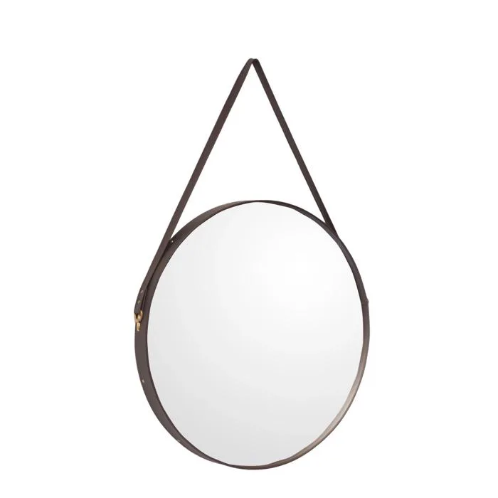Gương Tròn Viền Da Treo Tường An Furniture Gương Tròn Viền Da Treo Tường An Furniture