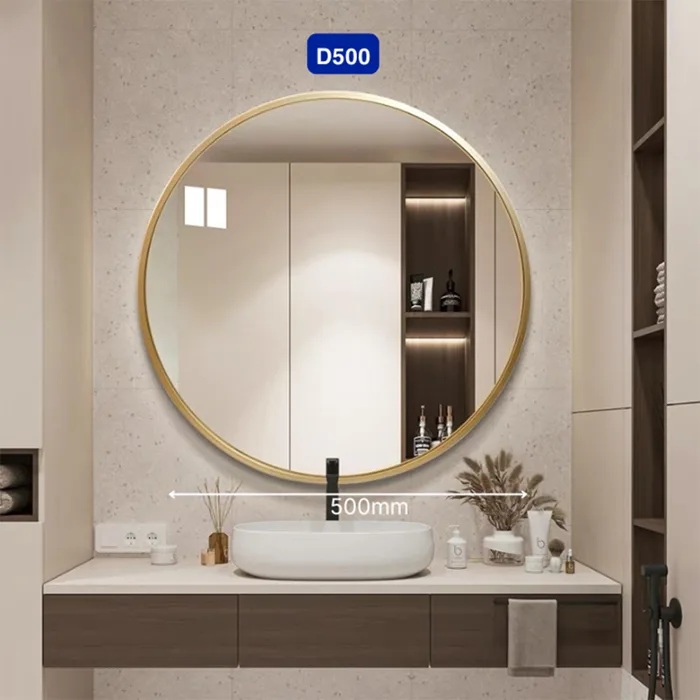 Gương decor tròn viền nhôm Maamo MTK50 Gương decor tròn viền nhôm Maamo MTK50