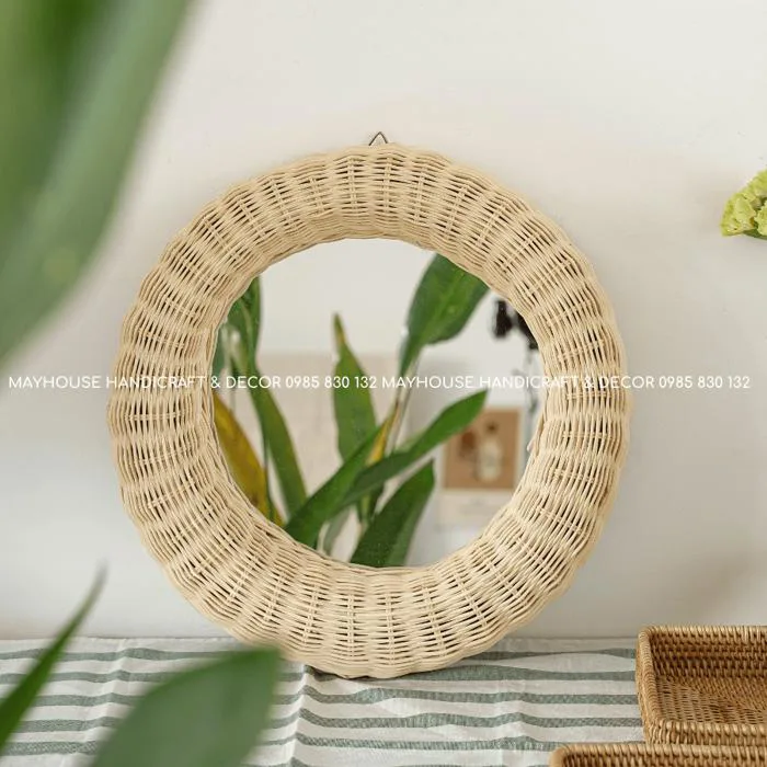 Gương mây treo tường decor tròn Gương mây treo tường decor tròn