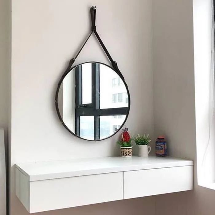 Gương tròn treo dây da nhà ở, Homestay, khách sạn - Jam Home Decor Gương tròn treo dây da nhà ở, Homestay, khách sạn - Jam Home Decor
