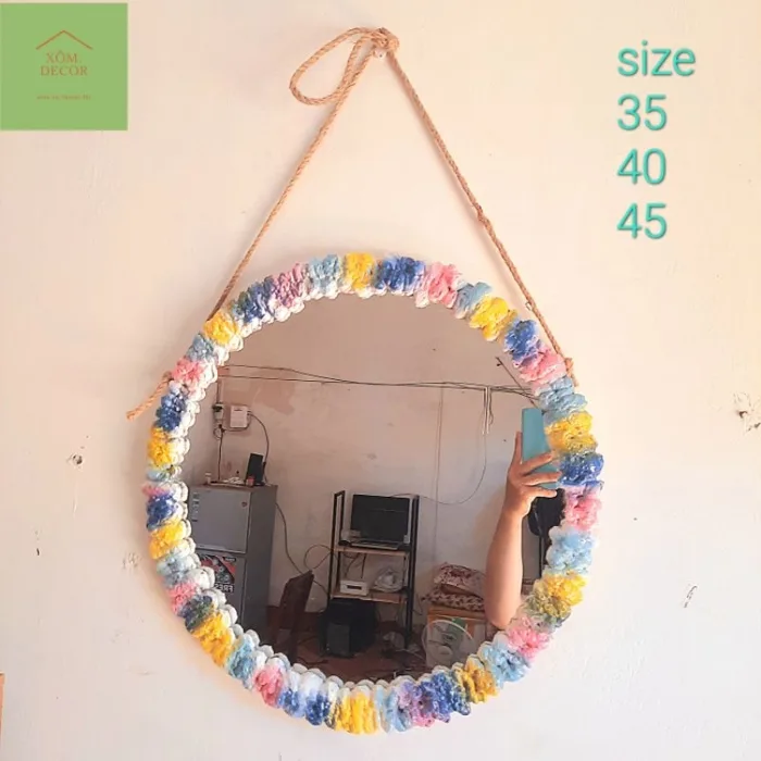 Gương decor treo tường gương tròn trang trí viền kiểu xinh Gương decor treo tường gương tròn trang trí viền kiểu xinh