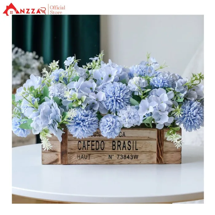 Giỏ hoa giả, giỏ hoa bồ công anh để bàn trang trí, decor kệ tủ, nhà hàng  phong cách hiện đại HR-07 - Anzzar Home Decor