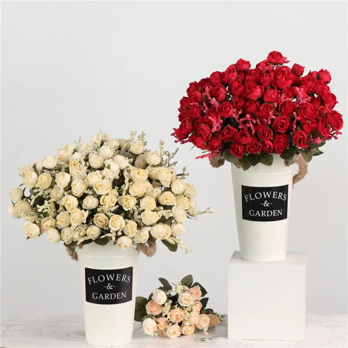 1 Bó 15 Hoa Hồng Giả hoa giả decor Bằng Nhựa Để Trang Trí Nhà Cửa / Tiệc  Cưới/hoa giả trang trí